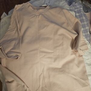 Mens Blush Pink Crew Neck Top-NWT